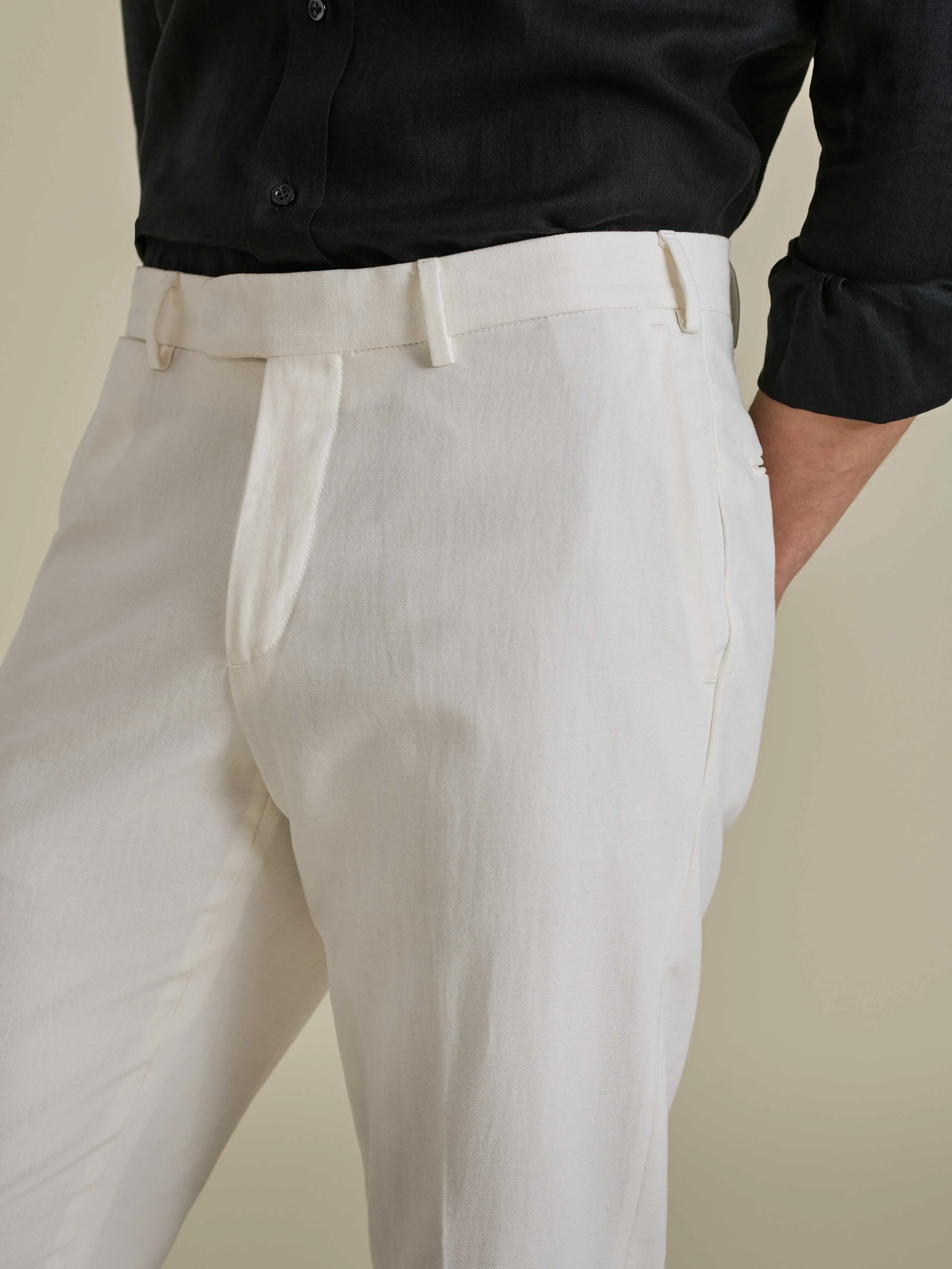 Cotton Easy Fit Flat Front Chinos