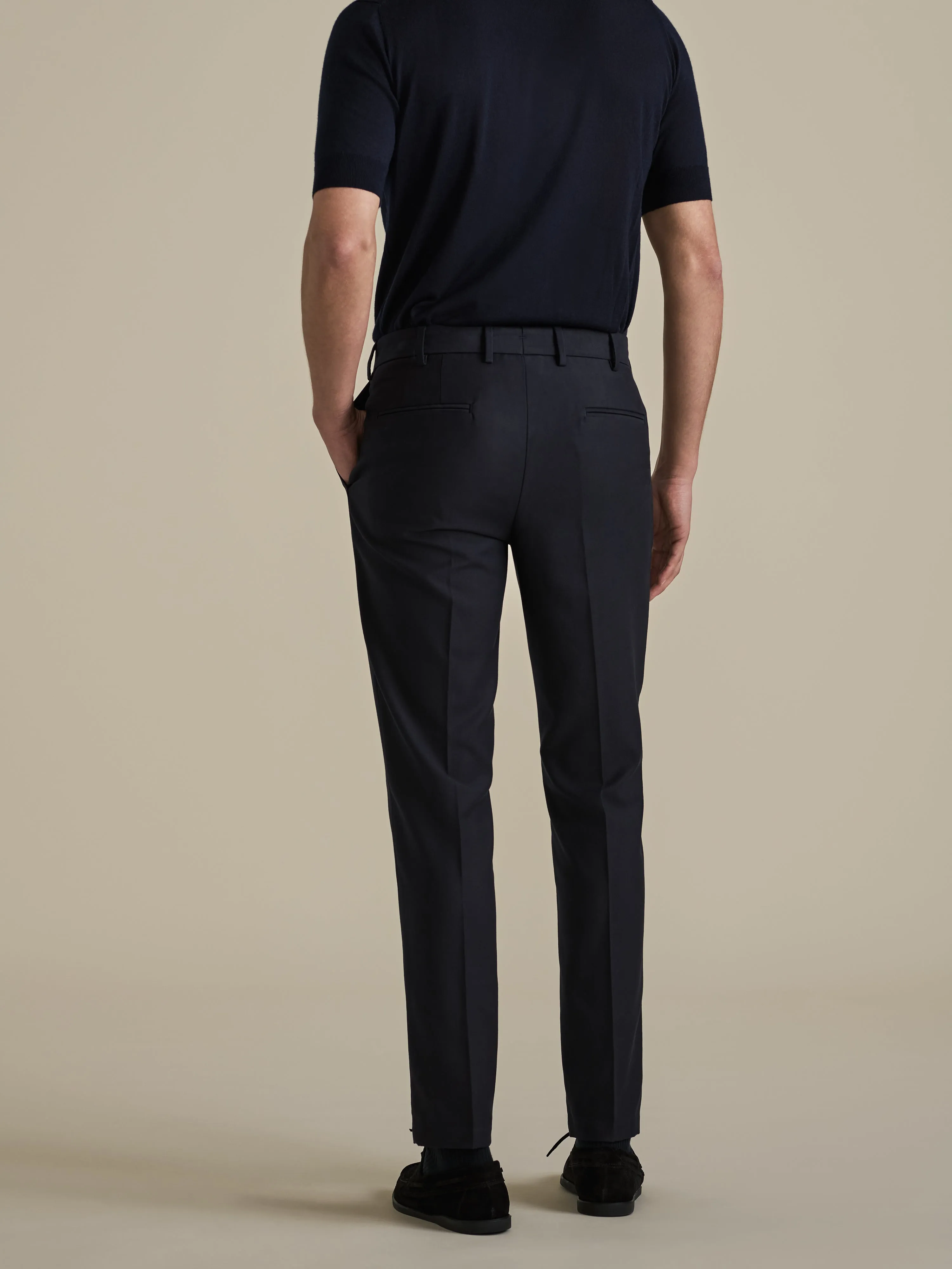 Cotton Easy Fit Flat Front Chinos