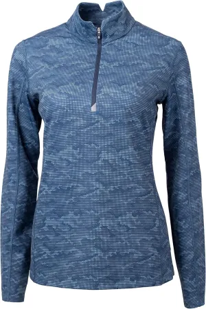 Cutter & Buck Traverse Camo Print Stretch Quarter Zip Womens Pullover