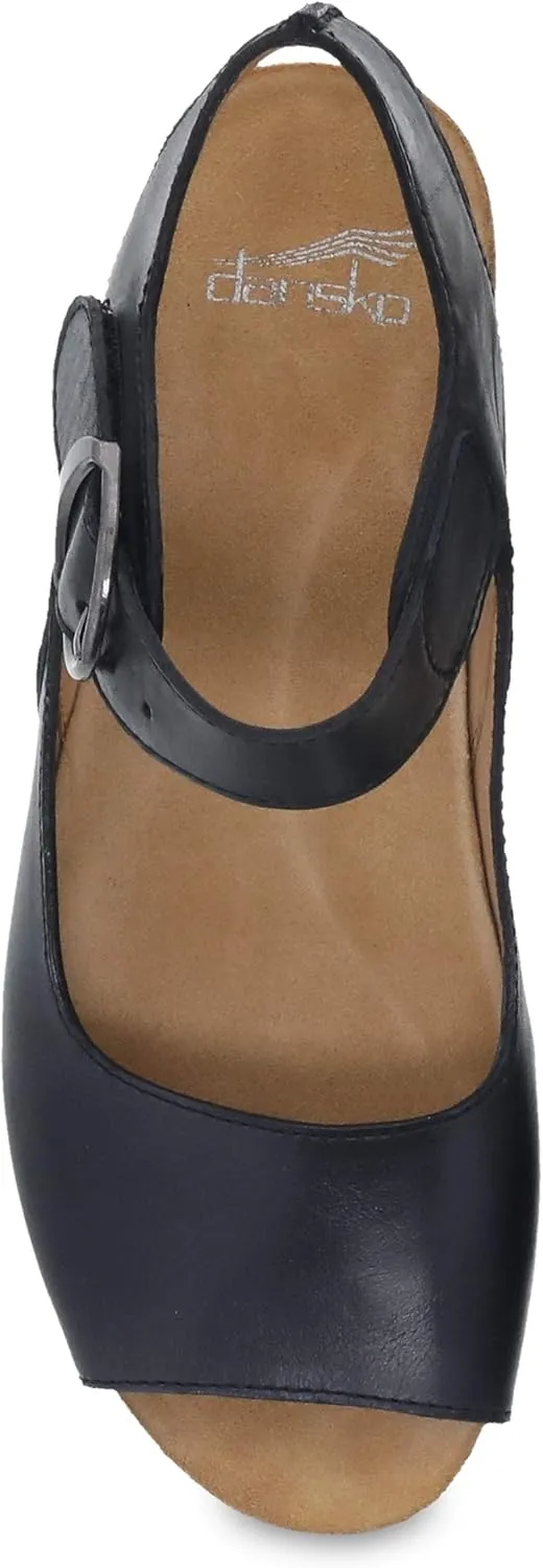 Dansko Tiana Slip-On Platform Sandal for Women – Cushioned, Contoured Footbed for All-Day Comfort and Support – Hook & Loop Strap with Buckle Detail – Lightweight Rubber Outsole