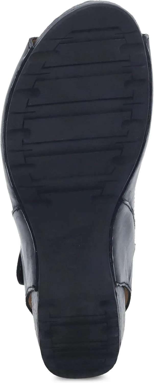Dansko Tiana Slip-On Platform Sandal for Women – Cushioned, Contoured Footbed for All-Day Comfort and Support – Hook & Loop Strap with Buckle Detail – Lightweight Rubber Outsole