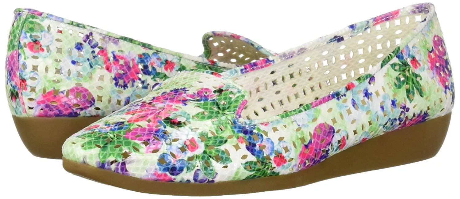 Diverse options Heel Aerosoles Flat Floral Spring deal Ballet Cutout On Slip White Wedge Parchment Sandals