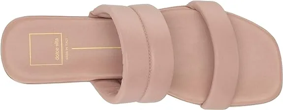 Dolce Bestseller bargain Sandals Open Leather While supplies last Rose Adore Toe Strappy Vita Squared On Slides Slip
