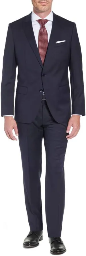 DTI Men's Classic Fit 2 Button Classic Fit Business Suit Two Piece Blazer Pant
