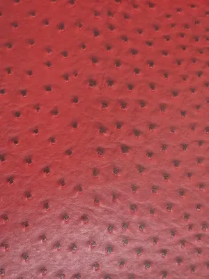 DuroLast™ Classic Ostrich Upholstery Vinyl Fabric Sold by The Yard 2 Tone Embossed Raised DIY Upholstery Accessories Apparel (Rouge Red)