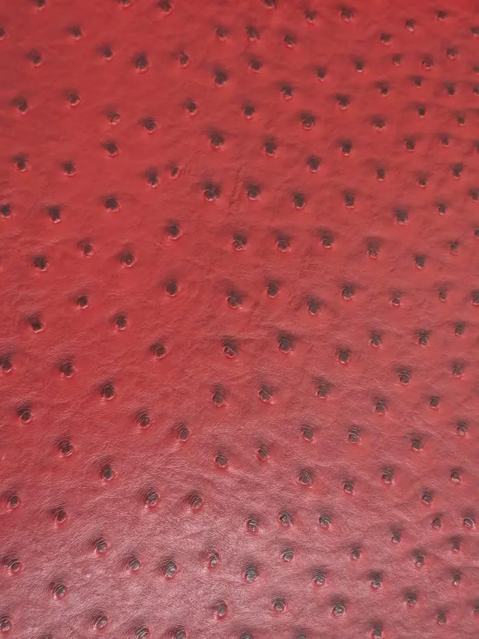 DuroLast™ Classic Ostrich Upholstery Vinyl Fabric Sold by The Yard 2 Tone Embossed Raised DIY Upholstery Accessories Apparel (Rouge Red)