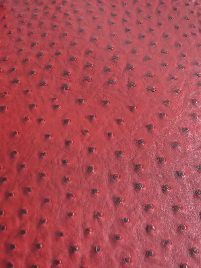 DuroLast™ Classic Ostrich Upholstery Vinyl Fabric Sold by The Yard 2 Tone Embossed Raised DIY Upholstery Accessories Apparel (Rouge Red)