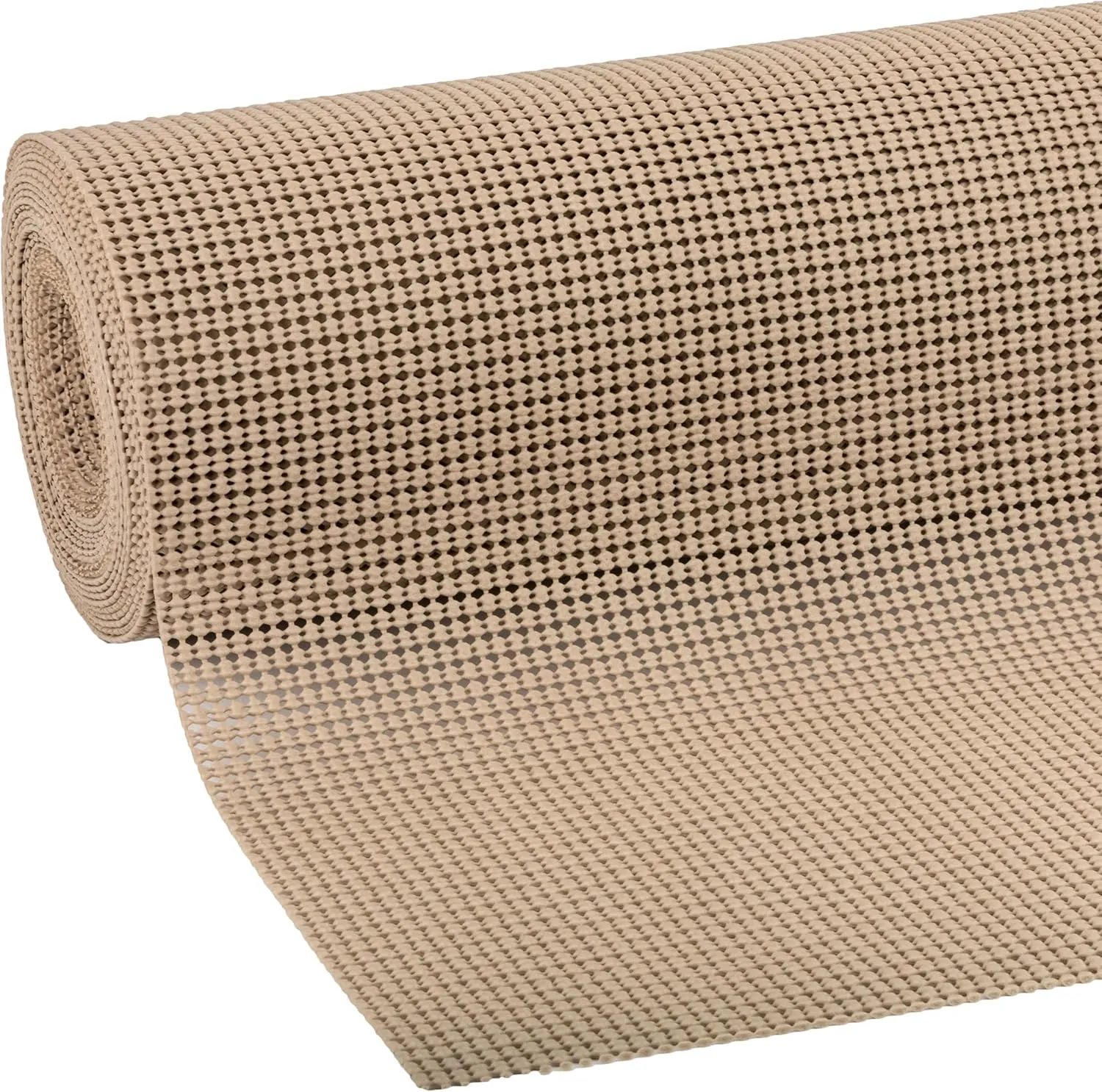 EasyLiner Select Grip Shelf Liner for Drawers & Cabinets - Easy to Install & Cut to Fit - Non Slip Non Adhesive Grip Shelf Liner for Kitchen Drawers, Bathroom, Pantry - 12in. x 24ft. - Taupe,Brown