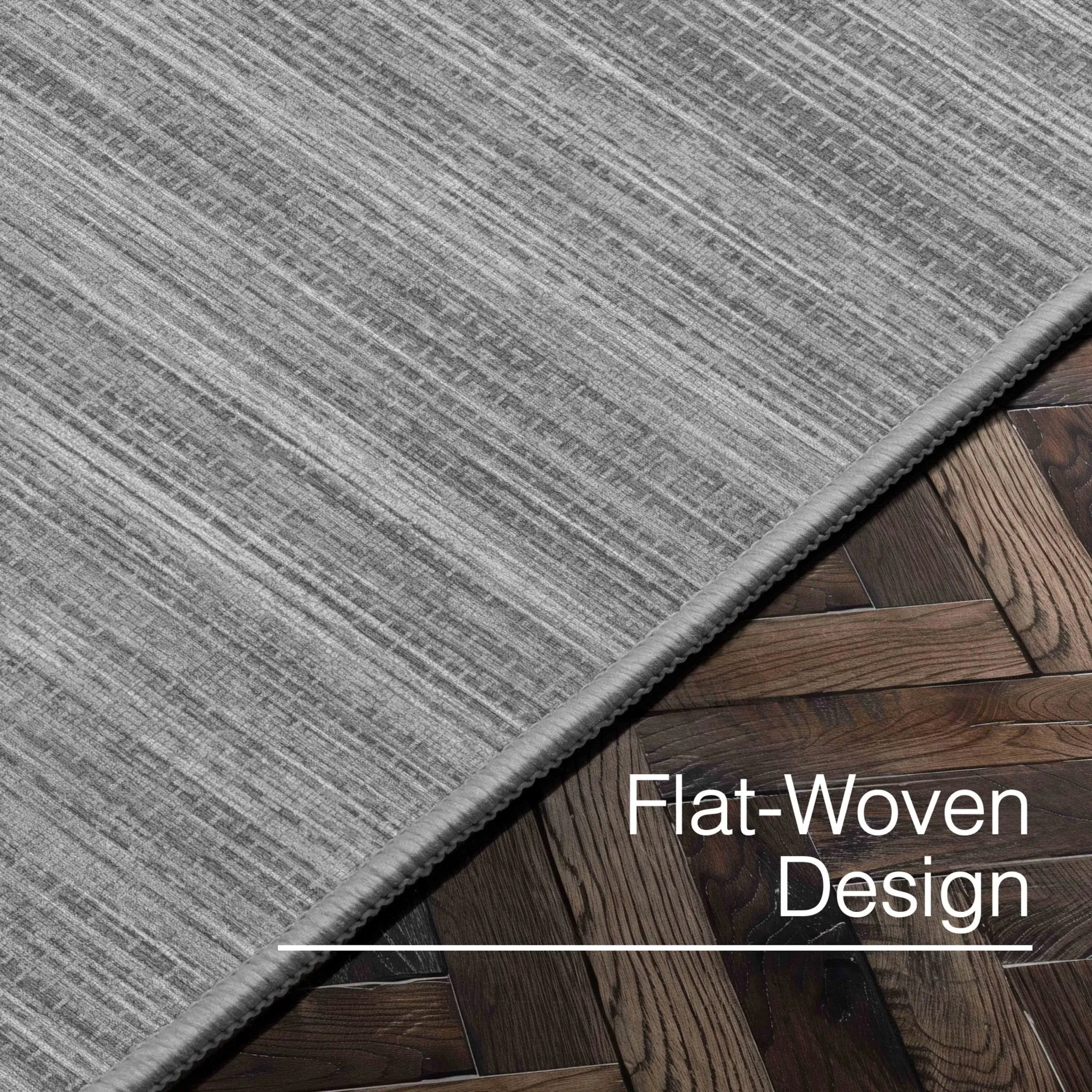 Edwin Custom Rug - Monochrome Striation , Flat Pile, Easy  Clean, Customizable for Your Space
