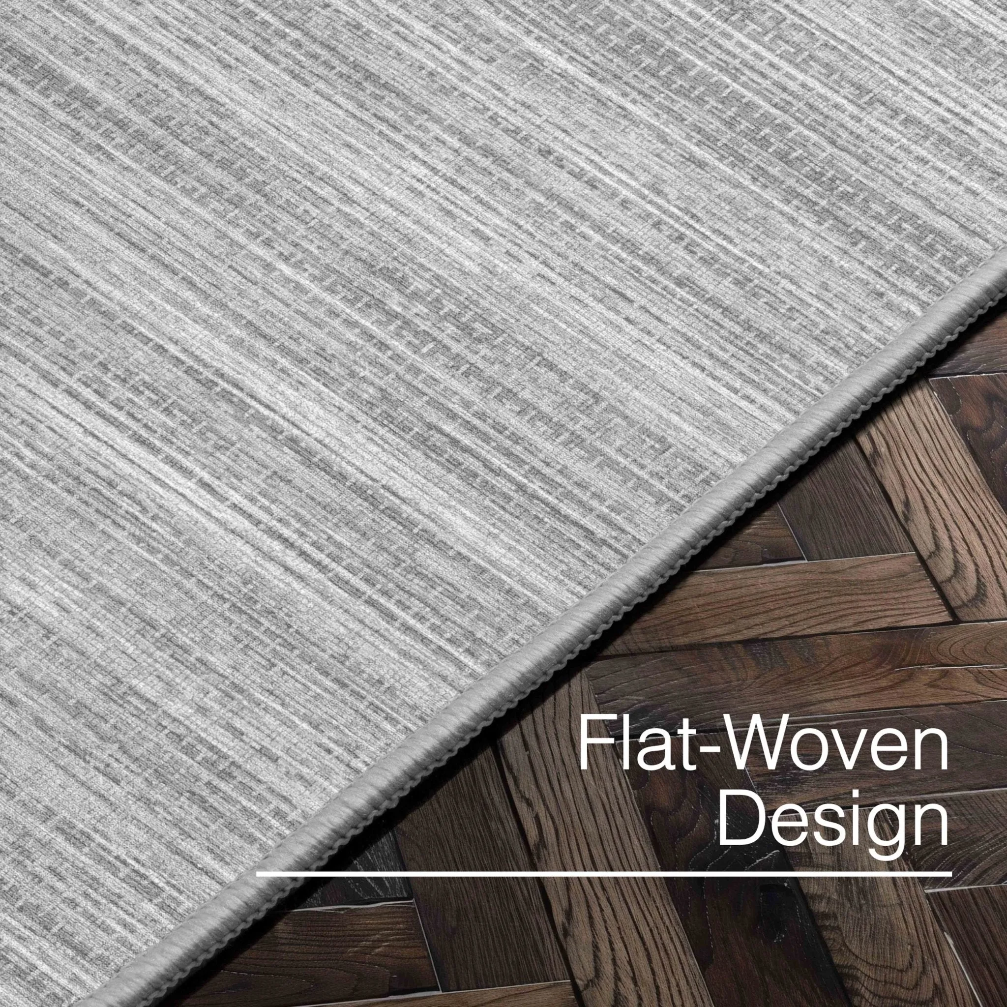 Edwin Custom Rug - Monochrome Striation , Flat Pile, Easy  Clean, Customizable for Your Space