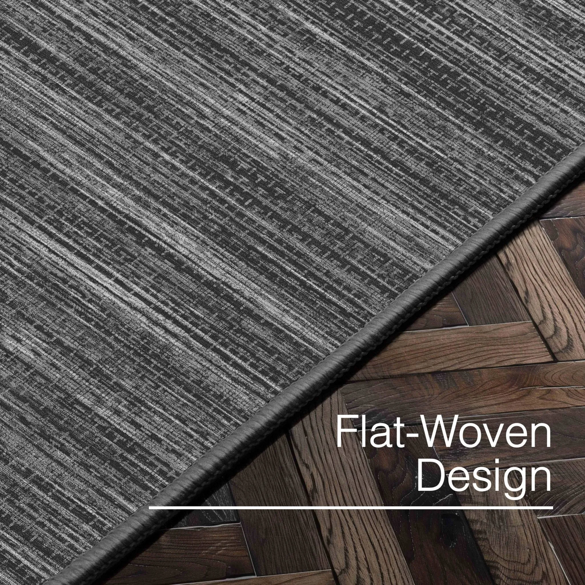 Edwin Custom Rug - Monochrome Striation , Flat Pile, Easy  Clean, Customizable for Your Space