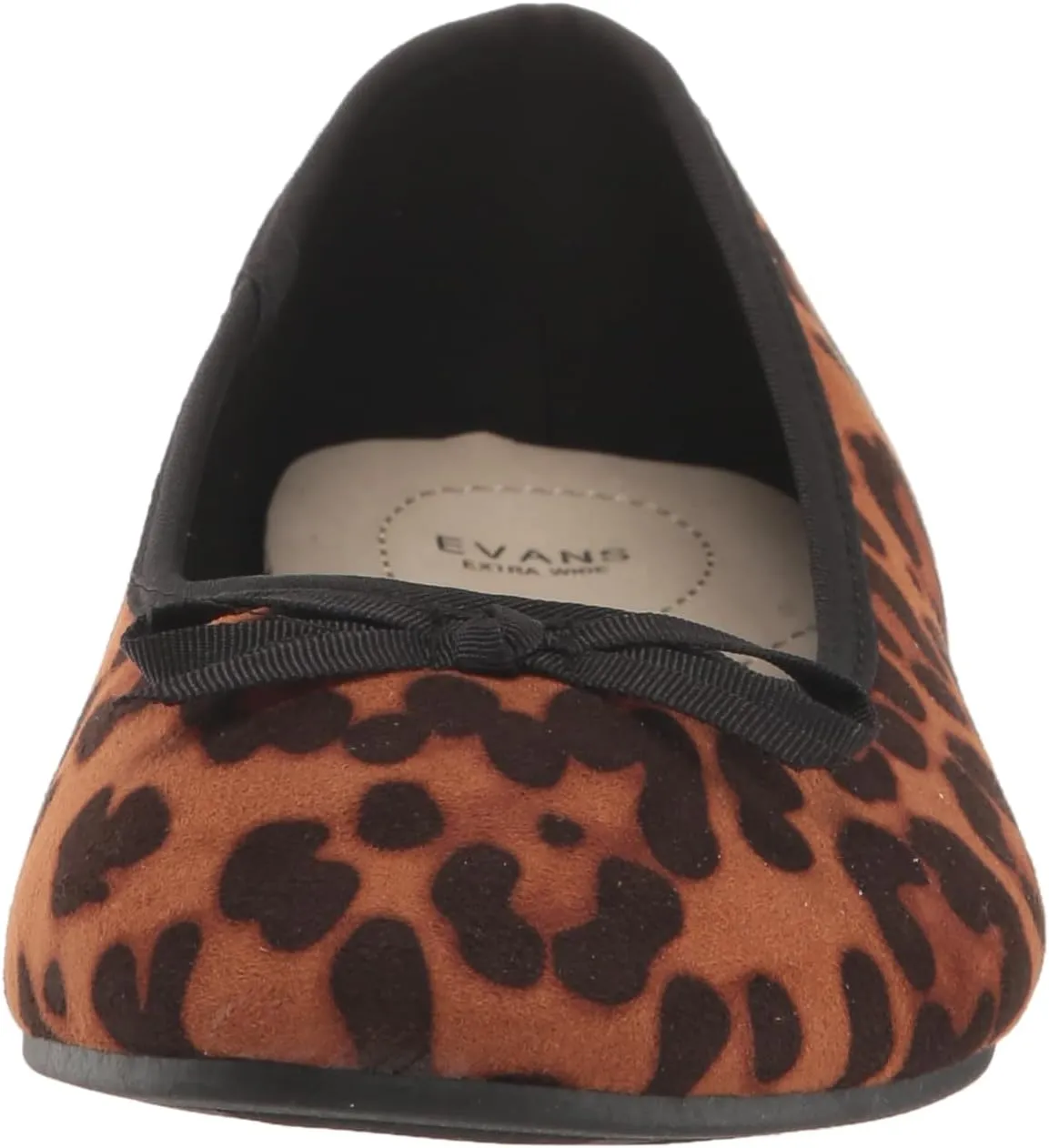 EVANS Women's Extra Wide Fit Bow Ballet Flat