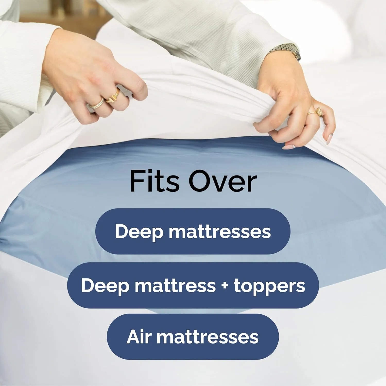 Extra Deep Cal King Sheet Set - 6 Piece Breathable & Cooling Sheets - Hotel Luxury Bedding Set w/18-24 Inch Extra Deep Pockets - Easy Fit - Super Soft, Wrinkle Free and Comfy - White, Cal King Size