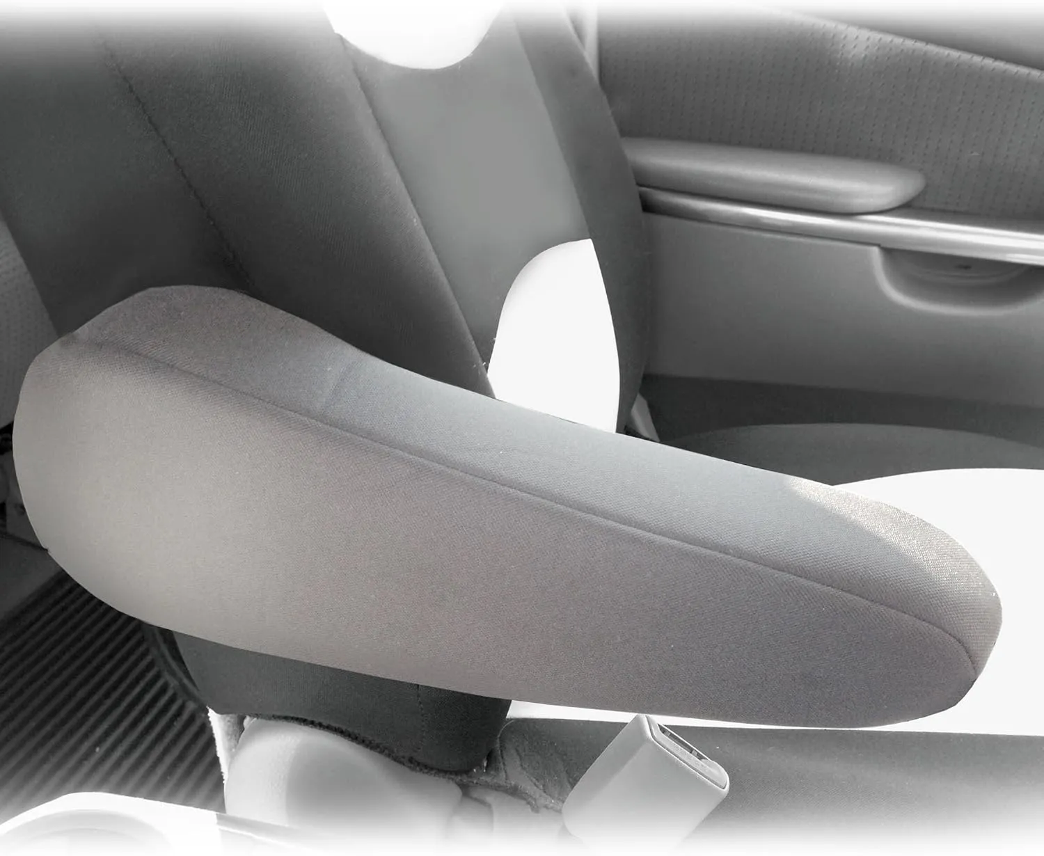 FH Group Flat Cloth Fabric Armrest Cover Semi-Universal Fit, One Pair Gray