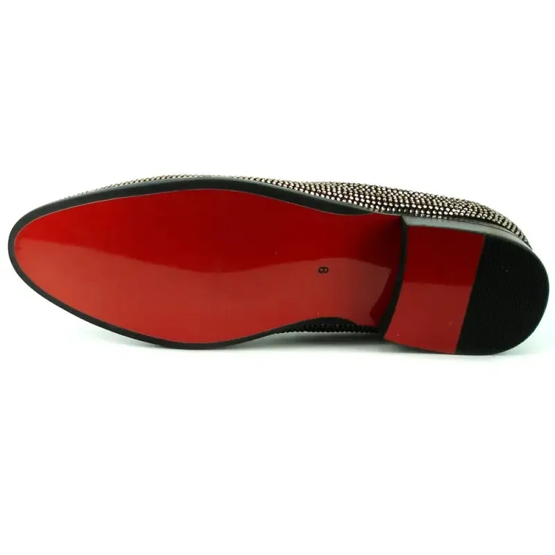 Fiesso FI-7285-A Black Gold Loafers