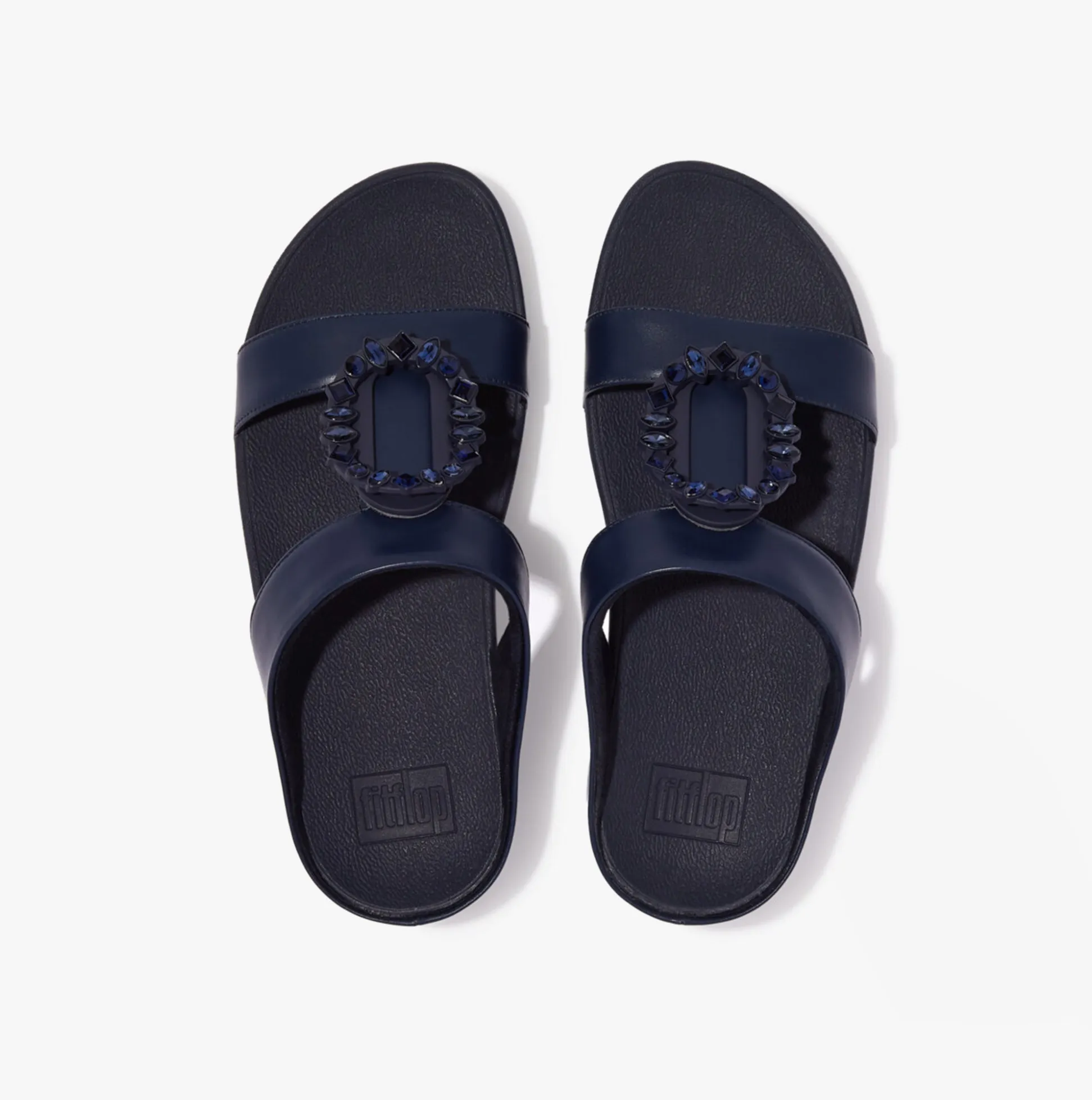 FitFlop LULU CRYSTAL Womens H-Bar Sandals Midnight Navy