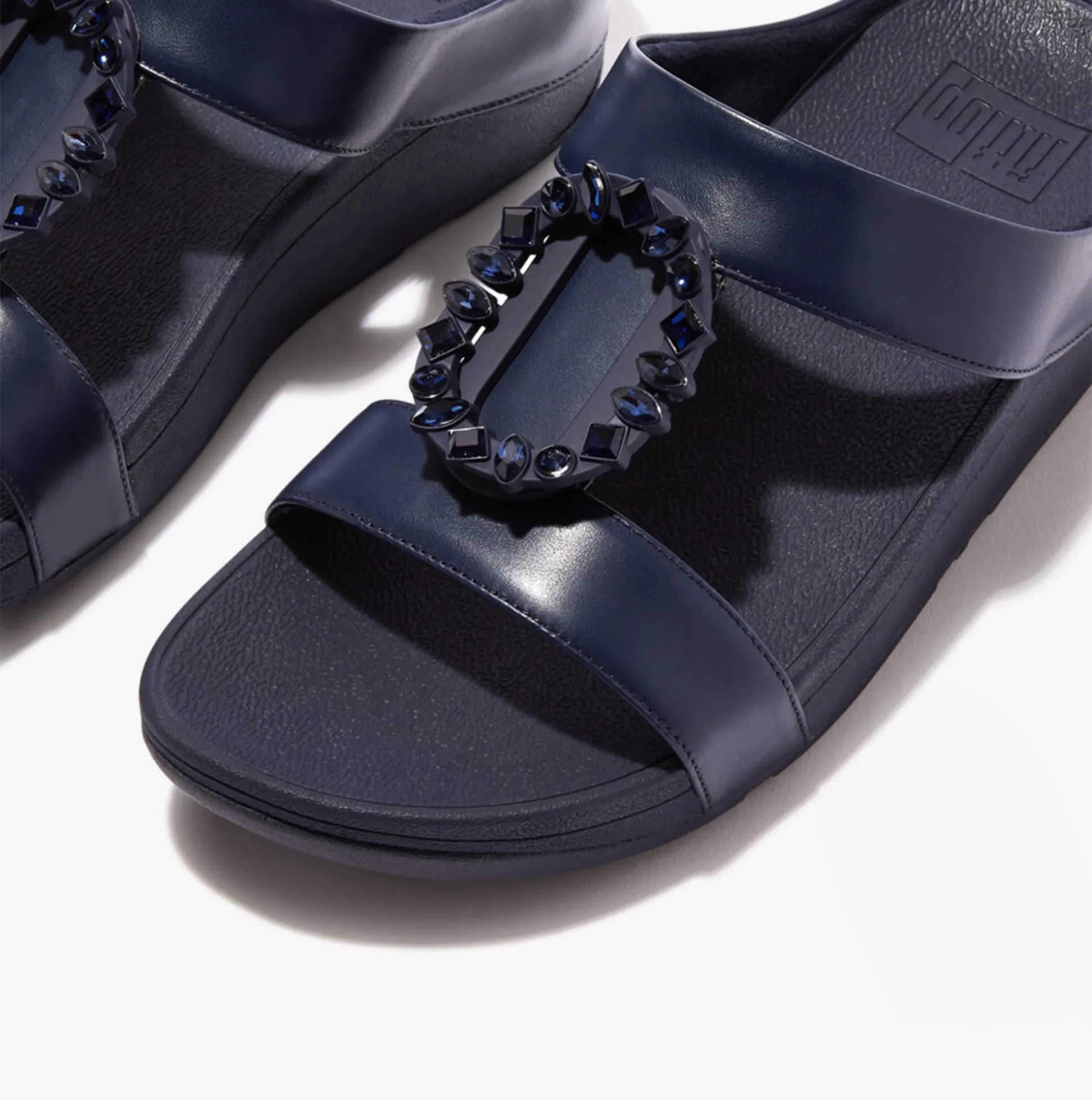 FitFlop LULU CRYSTAL Womens H-Bar Sandals Midnight Navy