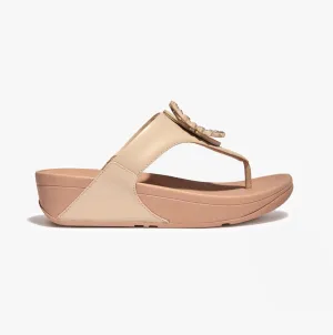 FitFlop LULU CRYSTAL Womens Toe-Post Sandals Stone Beige