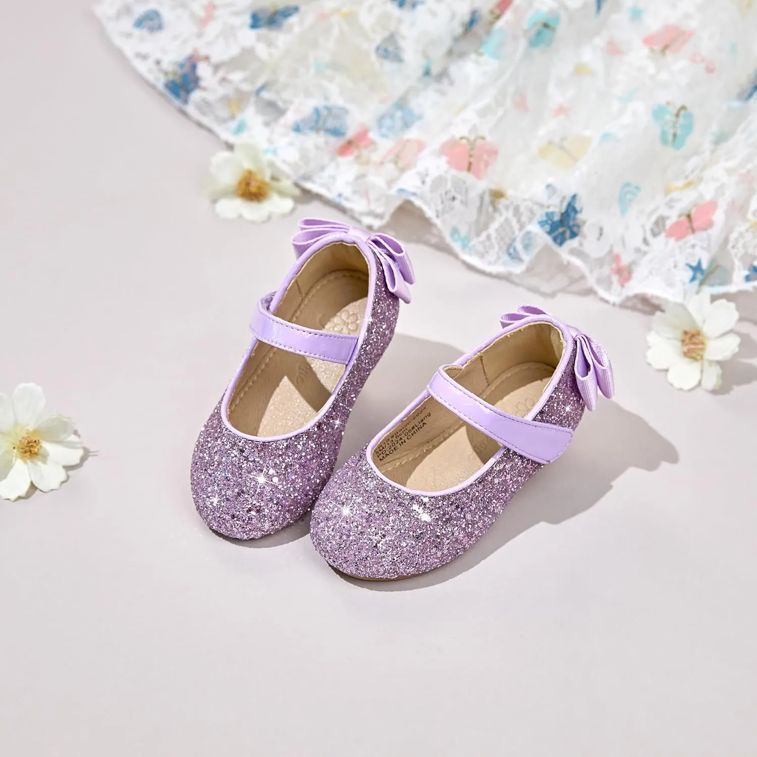 Flaryzone Toddler/Little Girls' Ballerina Flat Mary Jane Princess Dress Shoes - Wedding School Party