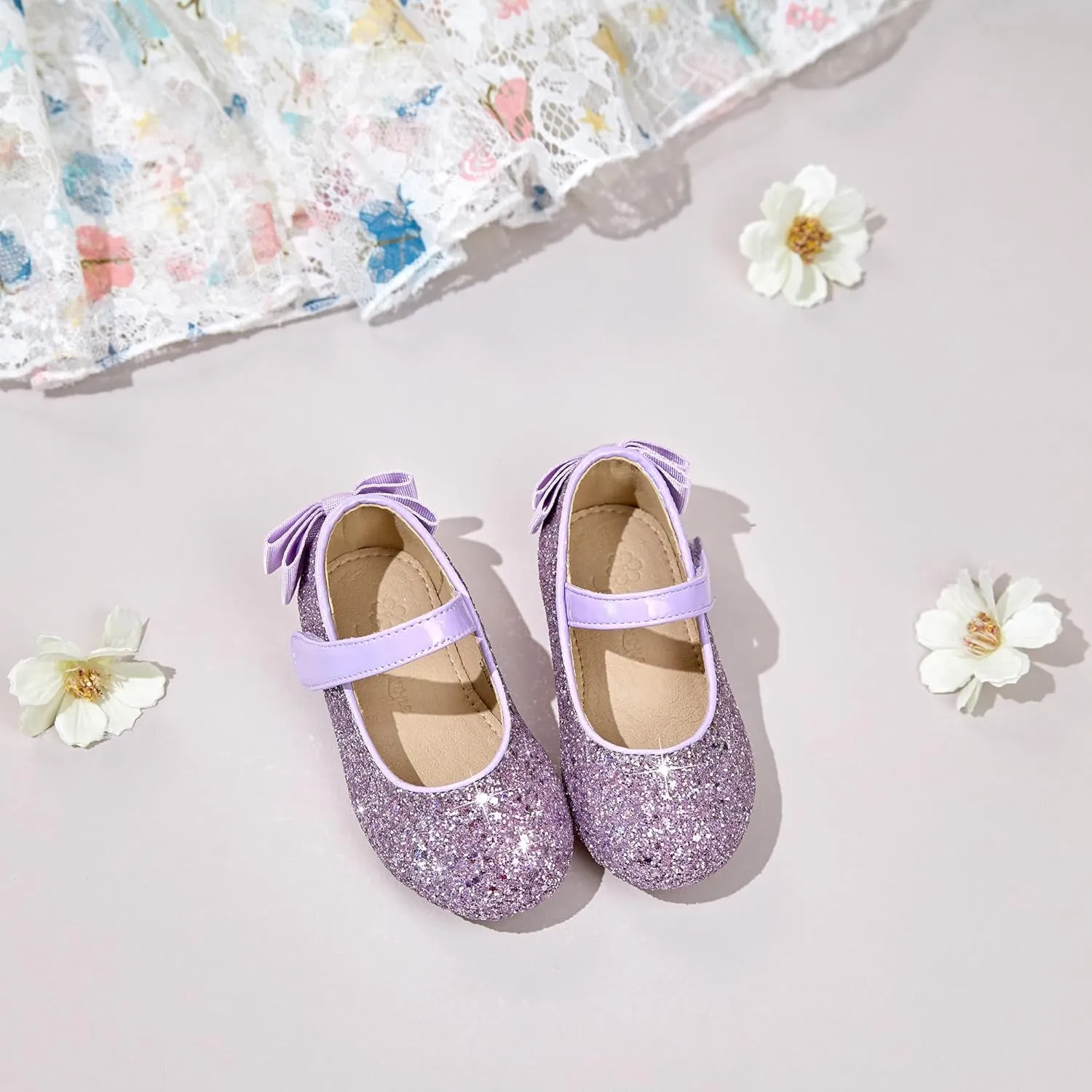 Flaryzone Toddler/Little Girls' Ballerina Flat Mary Jane Princess Dress Shoes - Wedding School Party