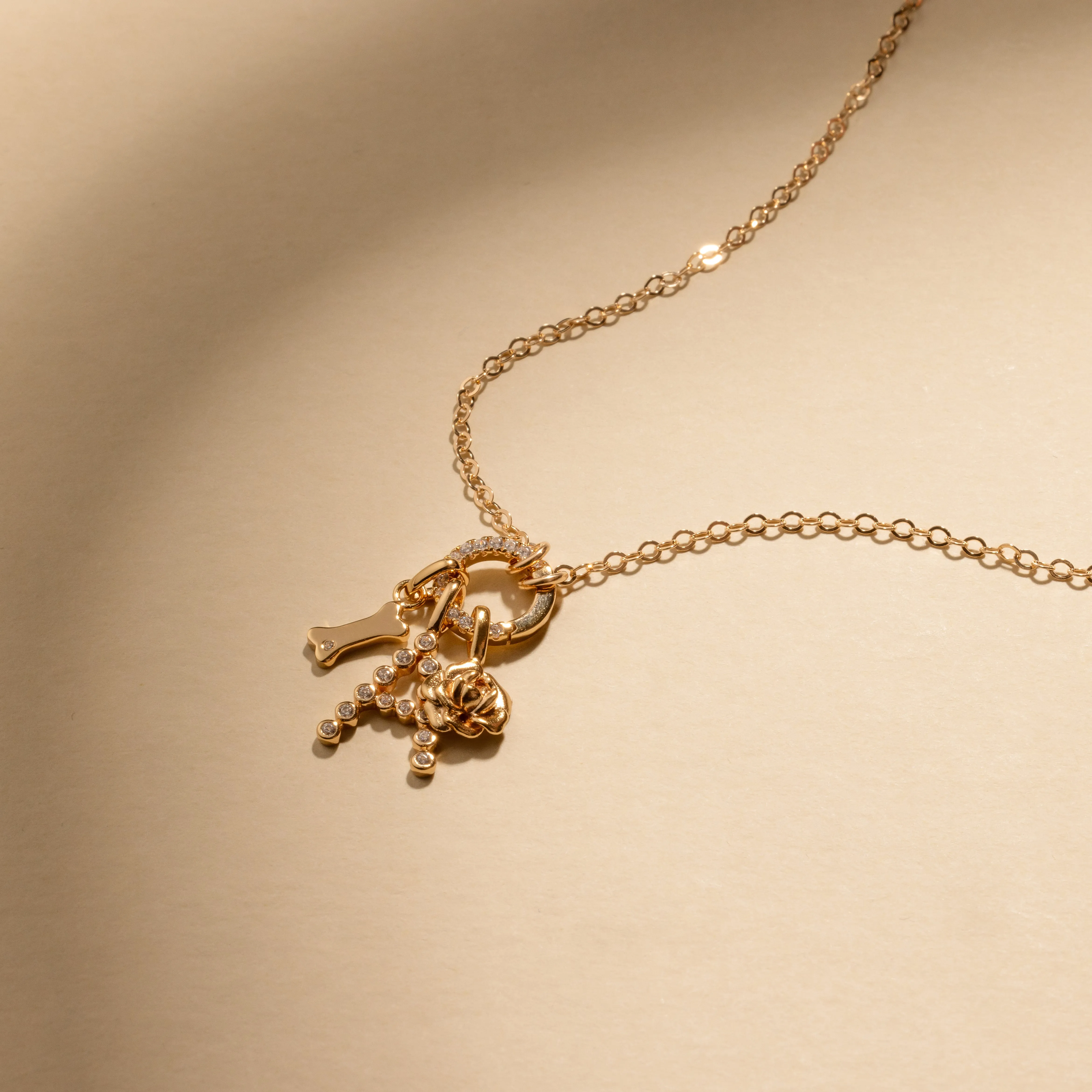 Flat Cable Charm Necklace