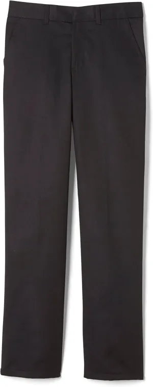 French Toast Boys' Adjustable Waist Relaxed Fit Pant (Standard & Husky), Dark Black, 16 Husky