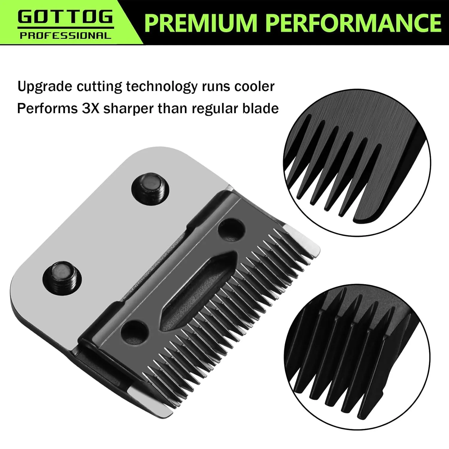 FX8010B Replacement Blades for BaBylissPRO FX870, FX890, FX825, FX673 Clippers, Graphite Replacement Fade Blade Compatible with Babyliss Clipper Blades, Black