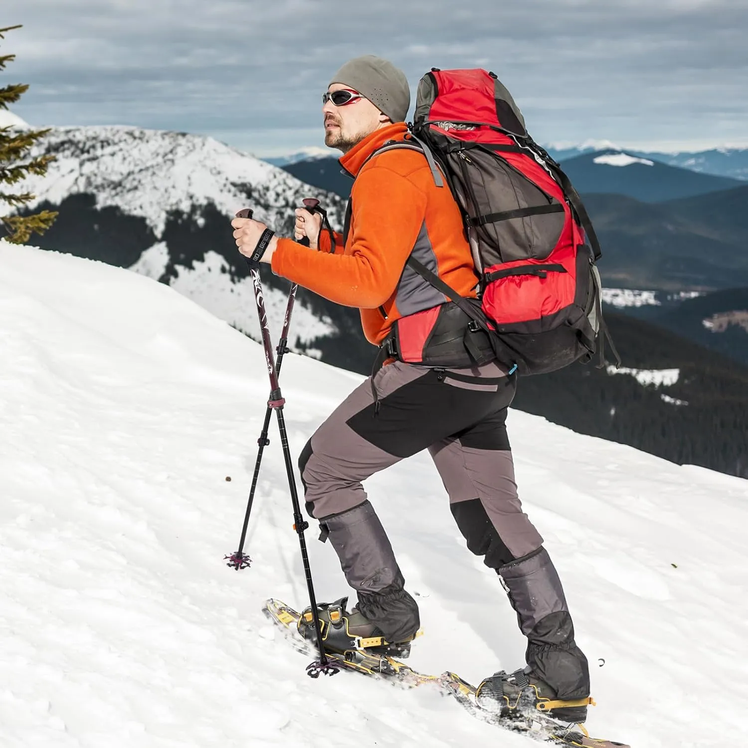 G2 21/25/30/36 Inches Light Weight Snowshoes with Toe Box, EVA Padded Ratchet Binding, Heel Lift, Flexible Pivot Bar, Durable Back Strap, Trekking Poles, Carrying Bag, Snow Baskets(6 colors available)