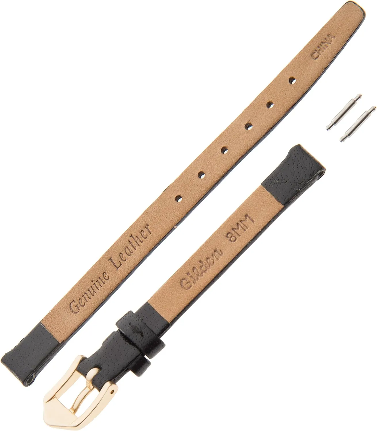 Gilden 6-14mm Flat Polished Leather Ladies Watch Band F66