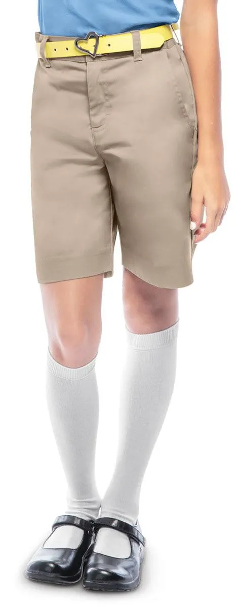 Girls Adj. Waist Flat Front Bermuda