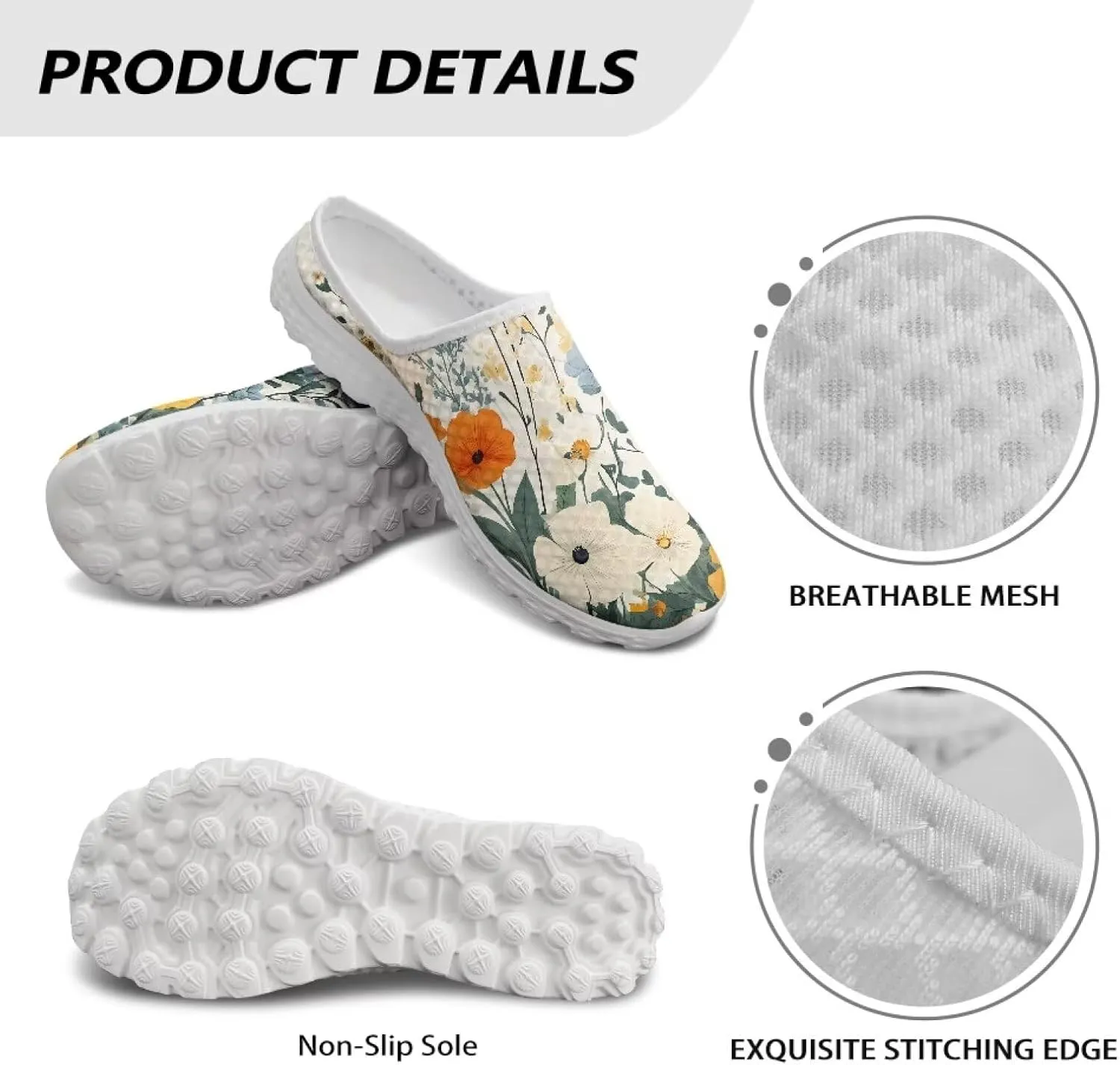 GOSTONG Slip-On Mule Clog for Women Comfortable Mules Shoes Breathable Non Slip Backless Slide Loafers for Walking Work Size 6-13.5
