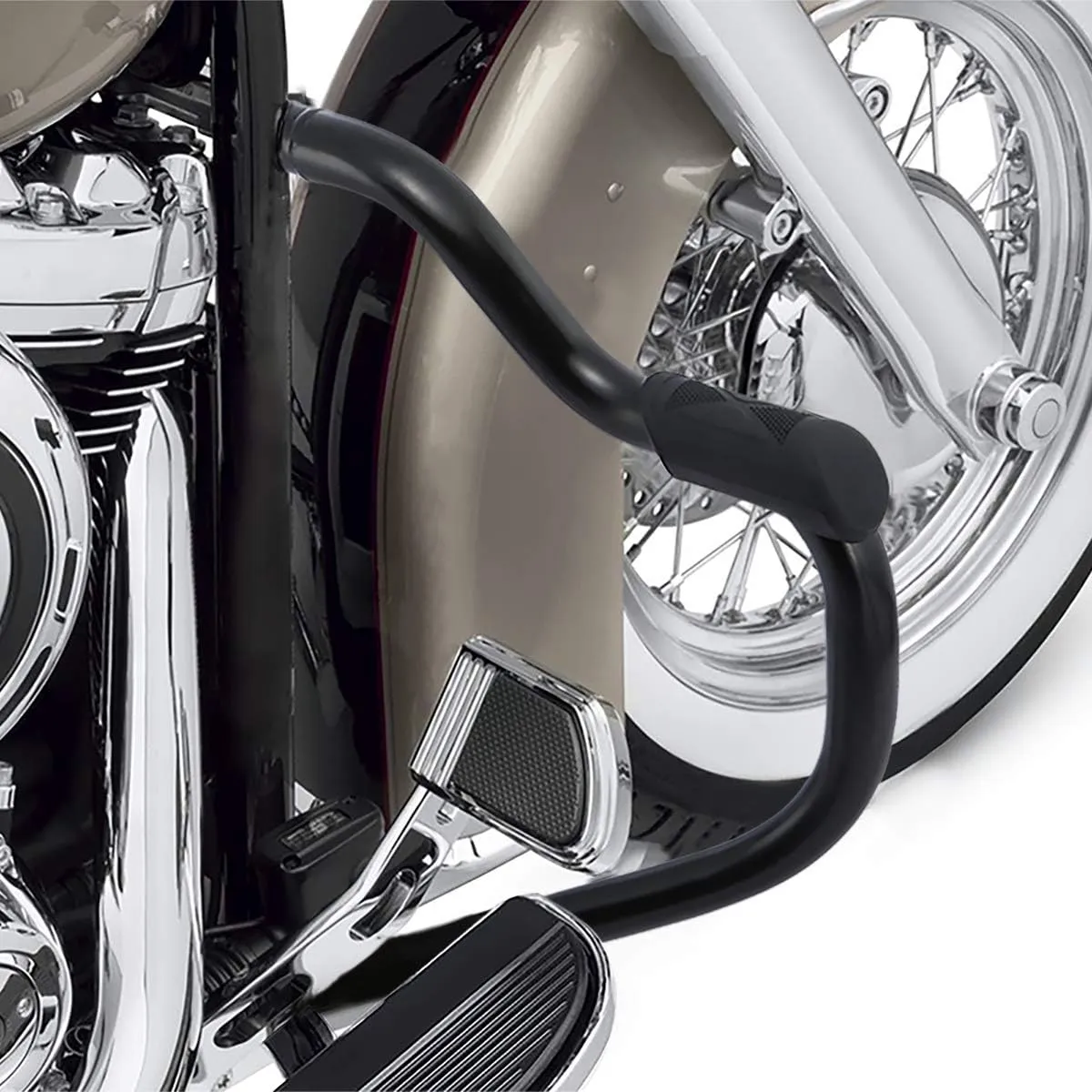 Green-L Matte Black Mustache Engine Guard Crash Bar Fit for Harley Softail Fat Street Bob Low Rider 2018-2025