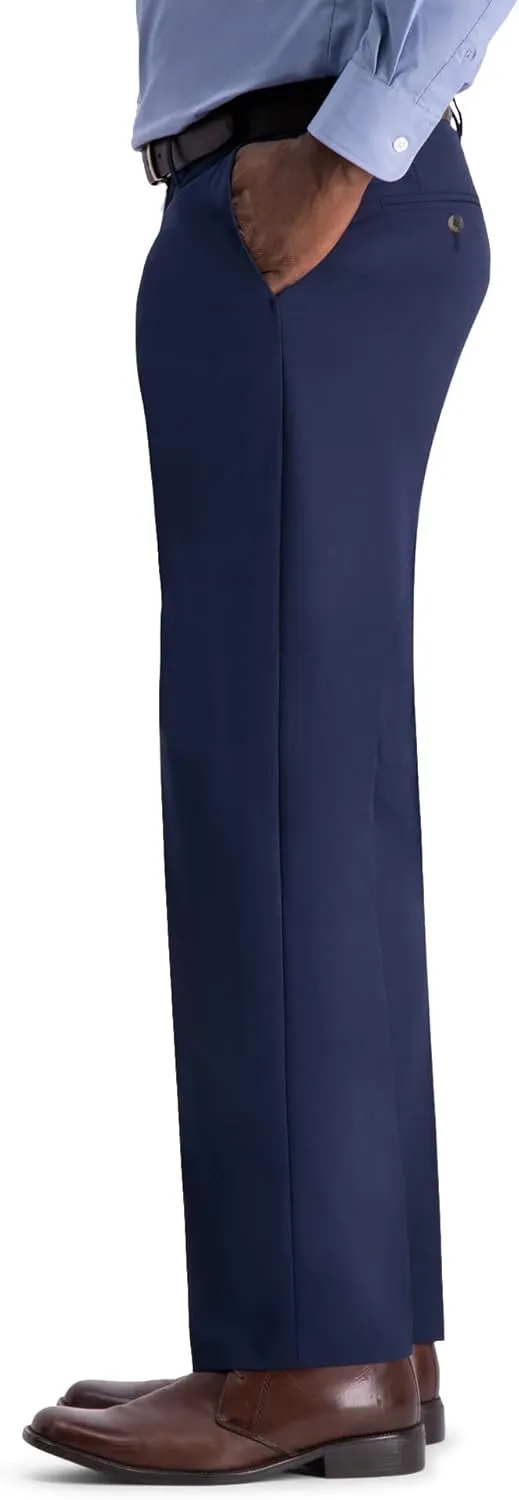 Haggar Men's Classic Fit Flat Front Flex Waistband Stretch Dress Pant