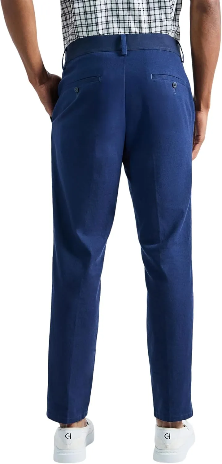 Haggar Men's Comfort Luxe Straight Fit Flat Front Linen Casual Pant