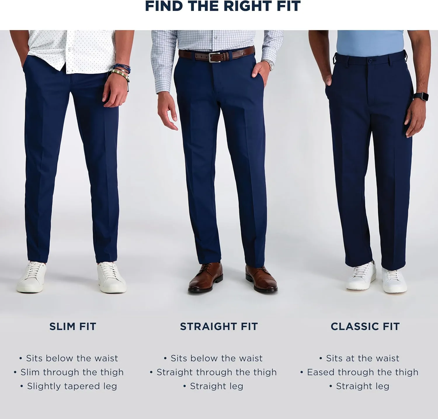 Haggar Men's Cool 18 Classic Fit Flat Front Hidden Expandable Waistband Casual Pant