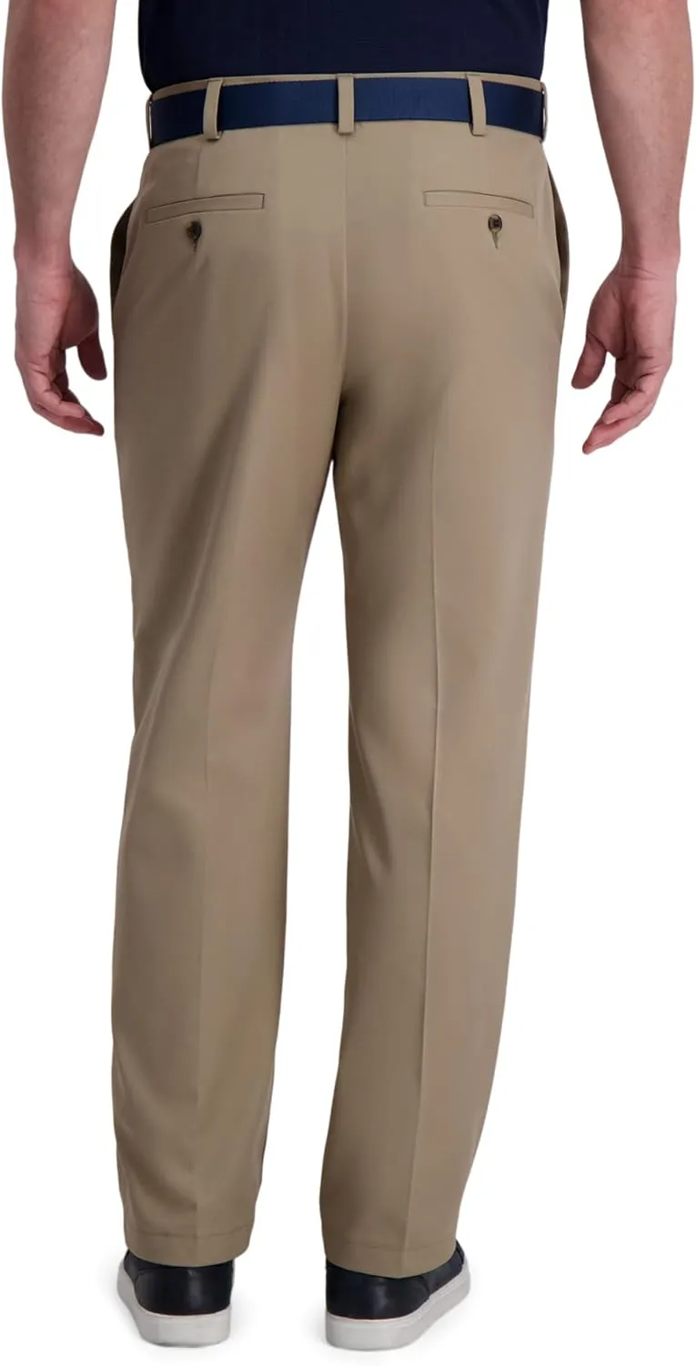 Haggar Men's Cool Right Performance Flex Solid Classic Fit Flat Front Pant (Regular and Big & Tall Sizes)