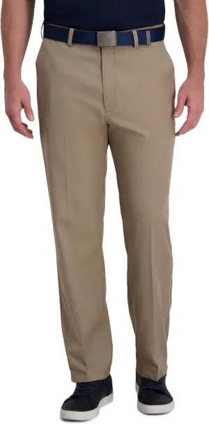 Haggar Men's Cool Right Performance Flex Solid Classic Fit Flat Front Pant (Regular and Big & Tall Sizes)