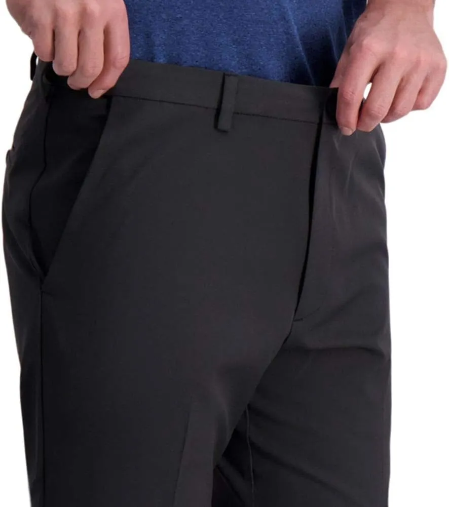 Haggar Men's Cool Right Performance Flex Solid Classic Fit Flat Front Pant