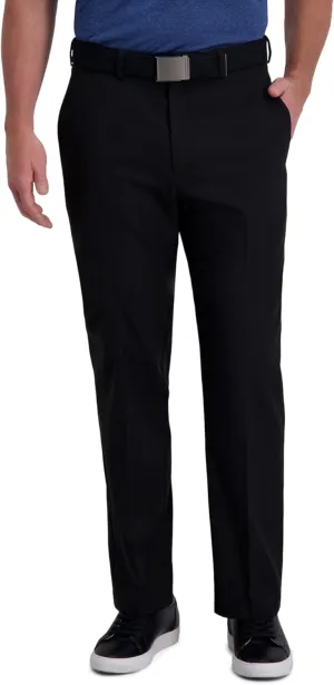 Haggar Men's Cool Right Performance Flex Solid Classic Fit Flat Front Pant