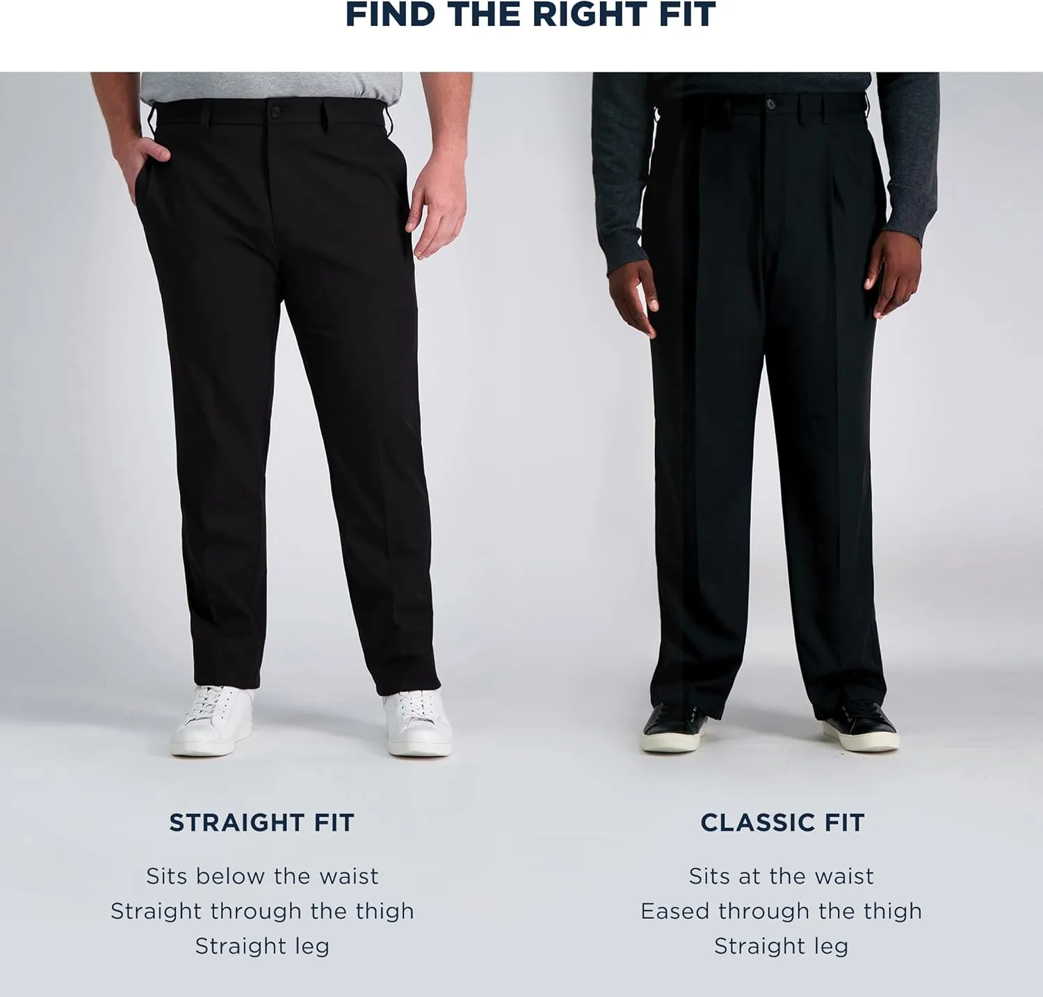 Haggar Men's Cool Right Performance Flex Solid Classic Fit Flat Front Pant