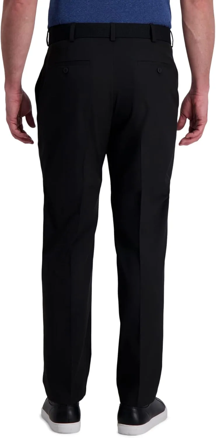 Haggar Men's Cool Right Performance Flex Solid Classic Fit Flat Front Pant