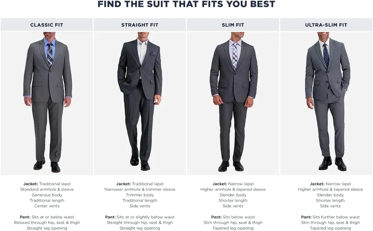 Haggar Men’s JMH Premium Stretch Tailored Fit Suit Separates - Pants and Jackets
