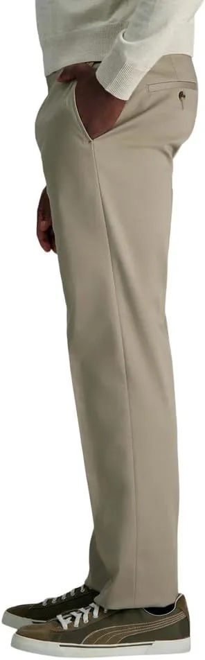 Haggar Men's Wrinkle Free Straight Fit Flat Front Khaki Pant