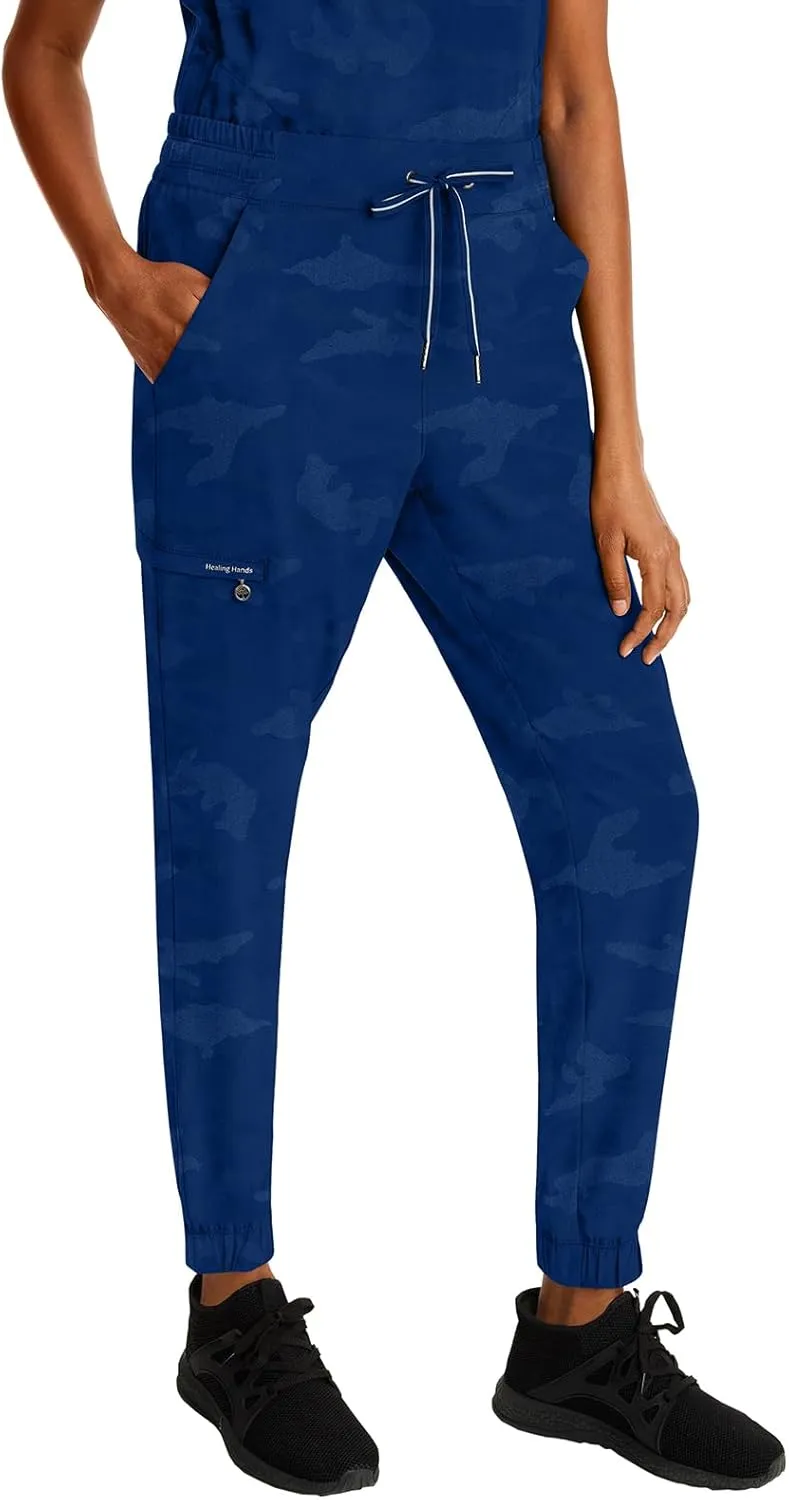 Healing Hands Scrubs for Women Jogger Camo Pant Tate 5 Pockets Moisture Wicking, Easy Care, 360° Stretch, Quick Dry - 9350