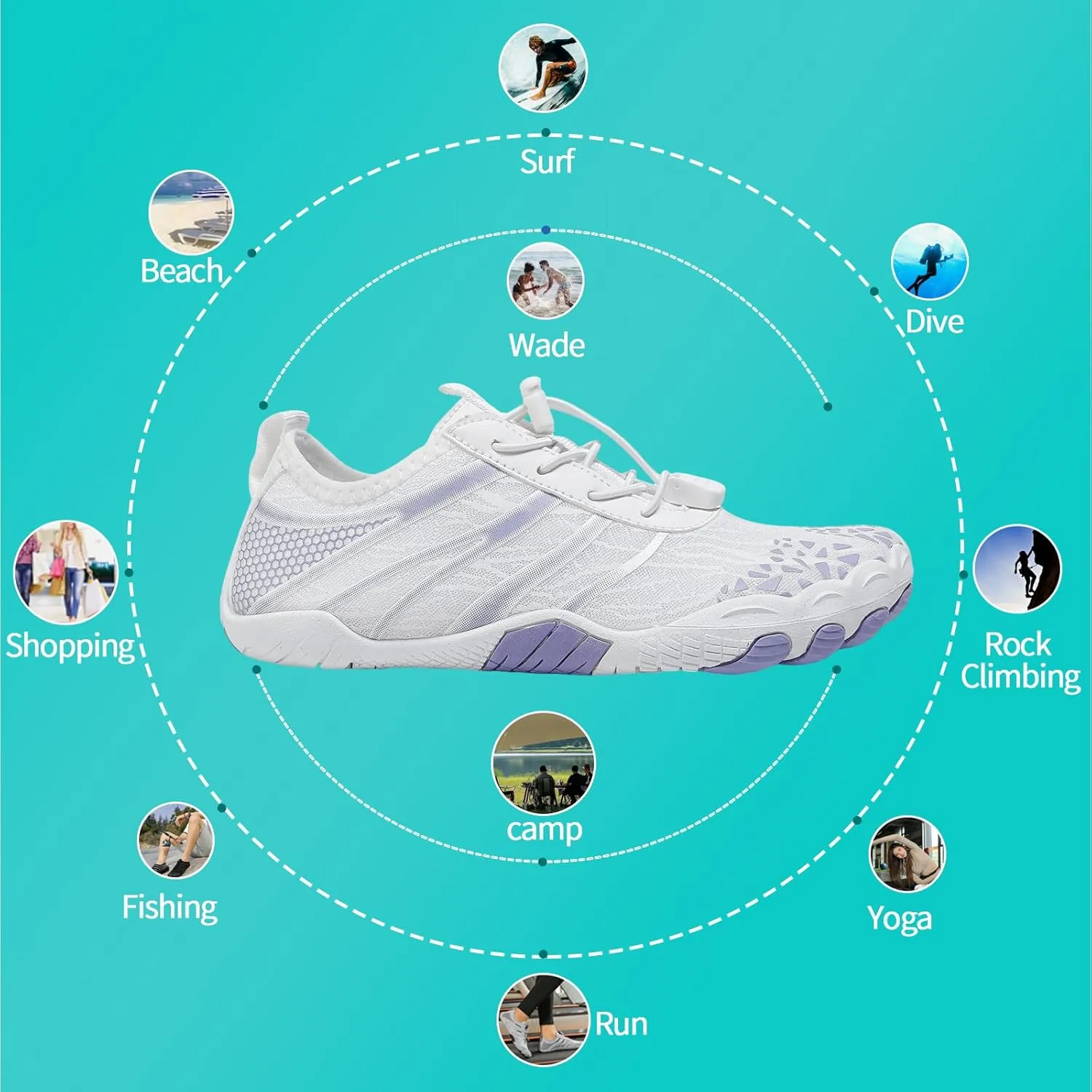 Hike Barefoot Shoes for Women Men, New Barefoot Footwear, Non-Slip Water Shoes,Breathable Non-Slip Footwear Wide Toe