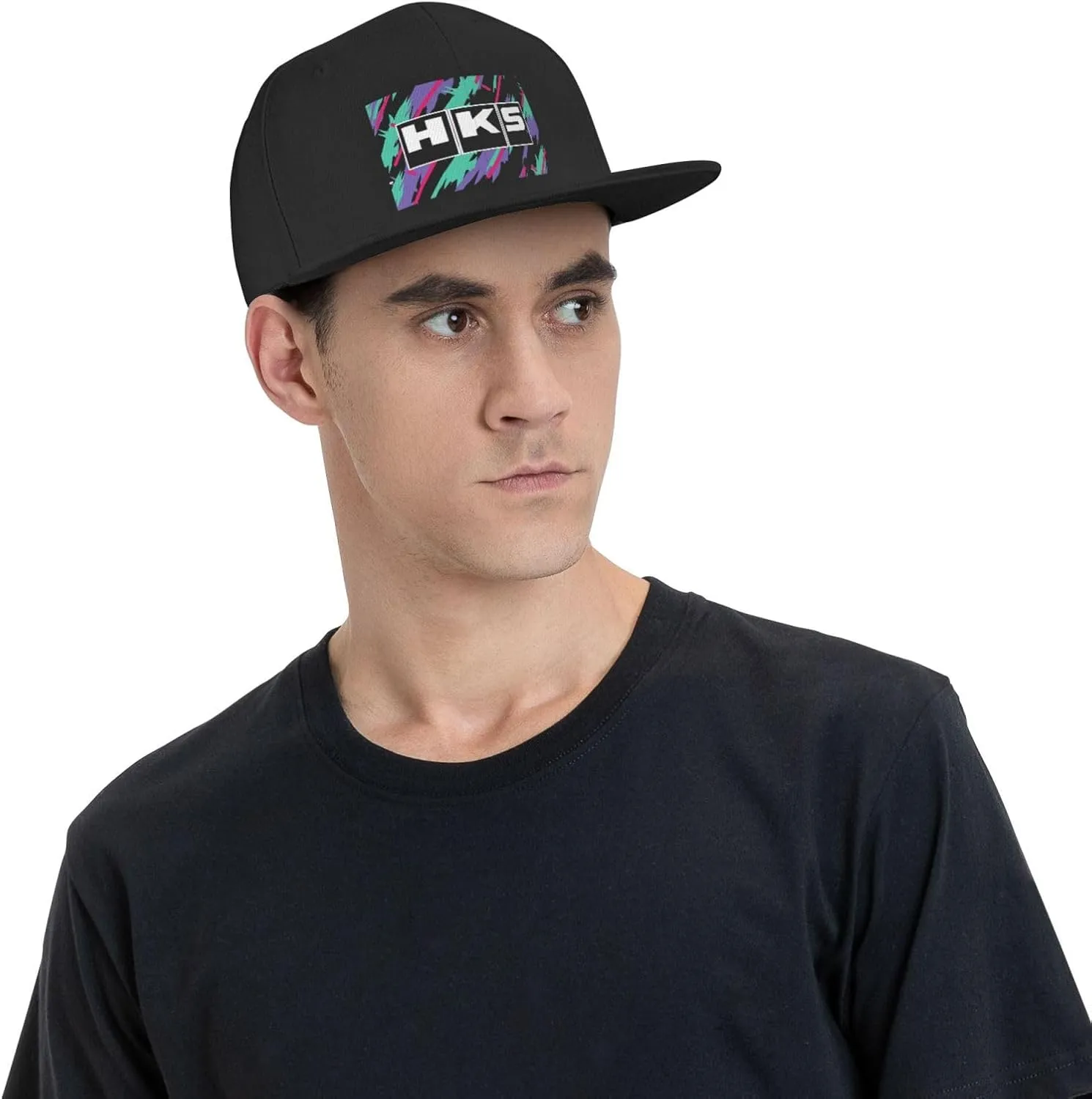 Hks Japanese Aftermarked Car Parts Hats for Men Flat Bill Fitted Caps Hiphop Rap Adjustable Baseball Trucker Dad Hat