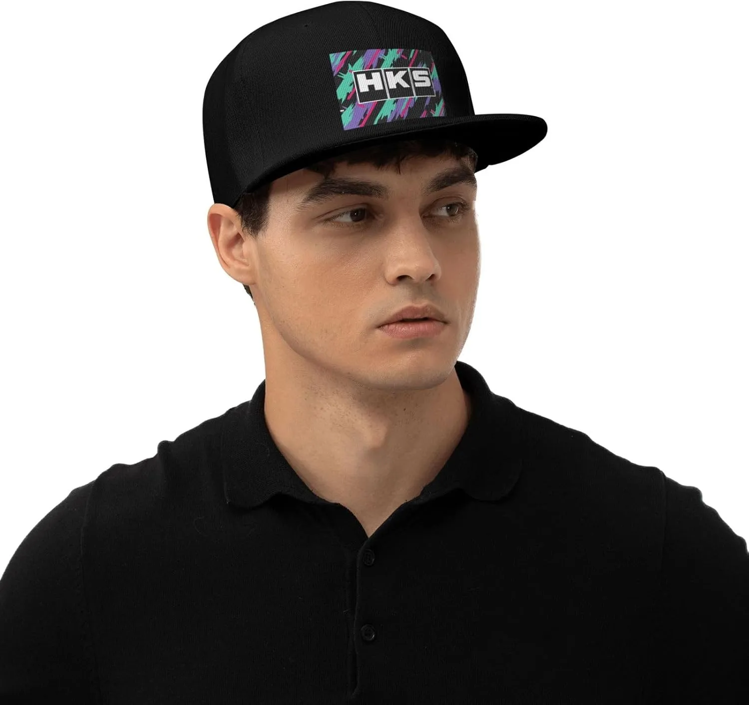 Hks Japanese Aftermarked Car Parts Hats for Men Flat Bill Fitted Caps Hiphop Rap Adjustable Baseball Trucker Dad Hat