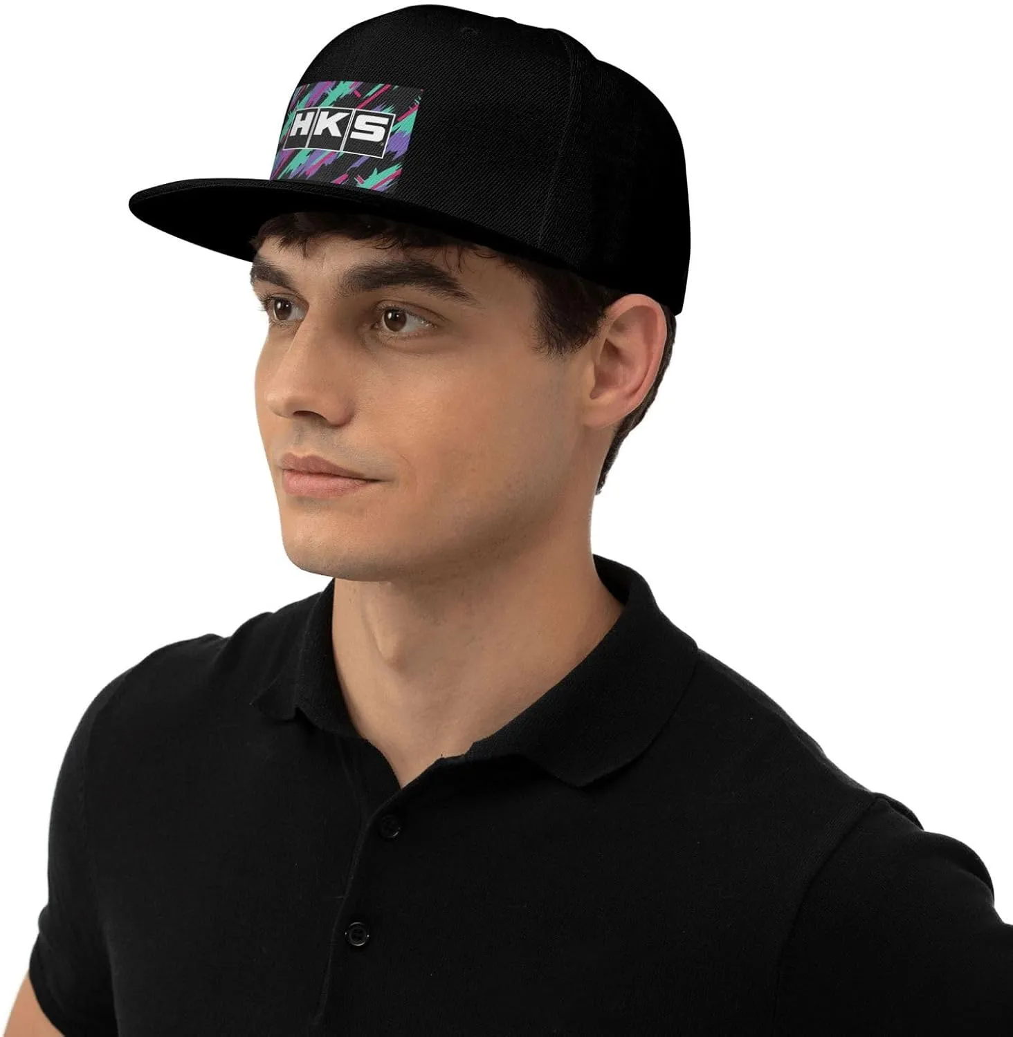 Hks Japanese Aftermarked Car Parts Hats for Men Flat Bill Fitted Caps Hiphop Rap Adjustable Baseball Trucker Dad Hat