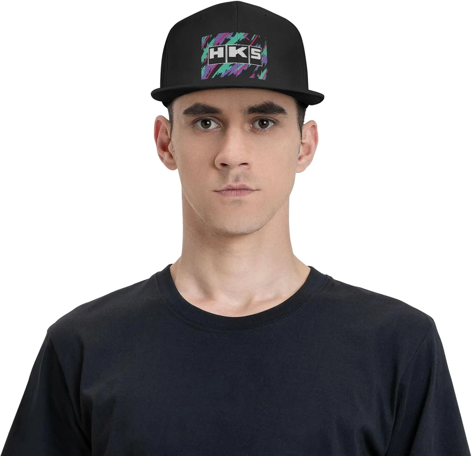 Hks Japanese Aftermarked Car Parts Hats for Men Flat Bill Fitted Caps Hiphop Rap Adjustable Baseball Trucker Dad Hat