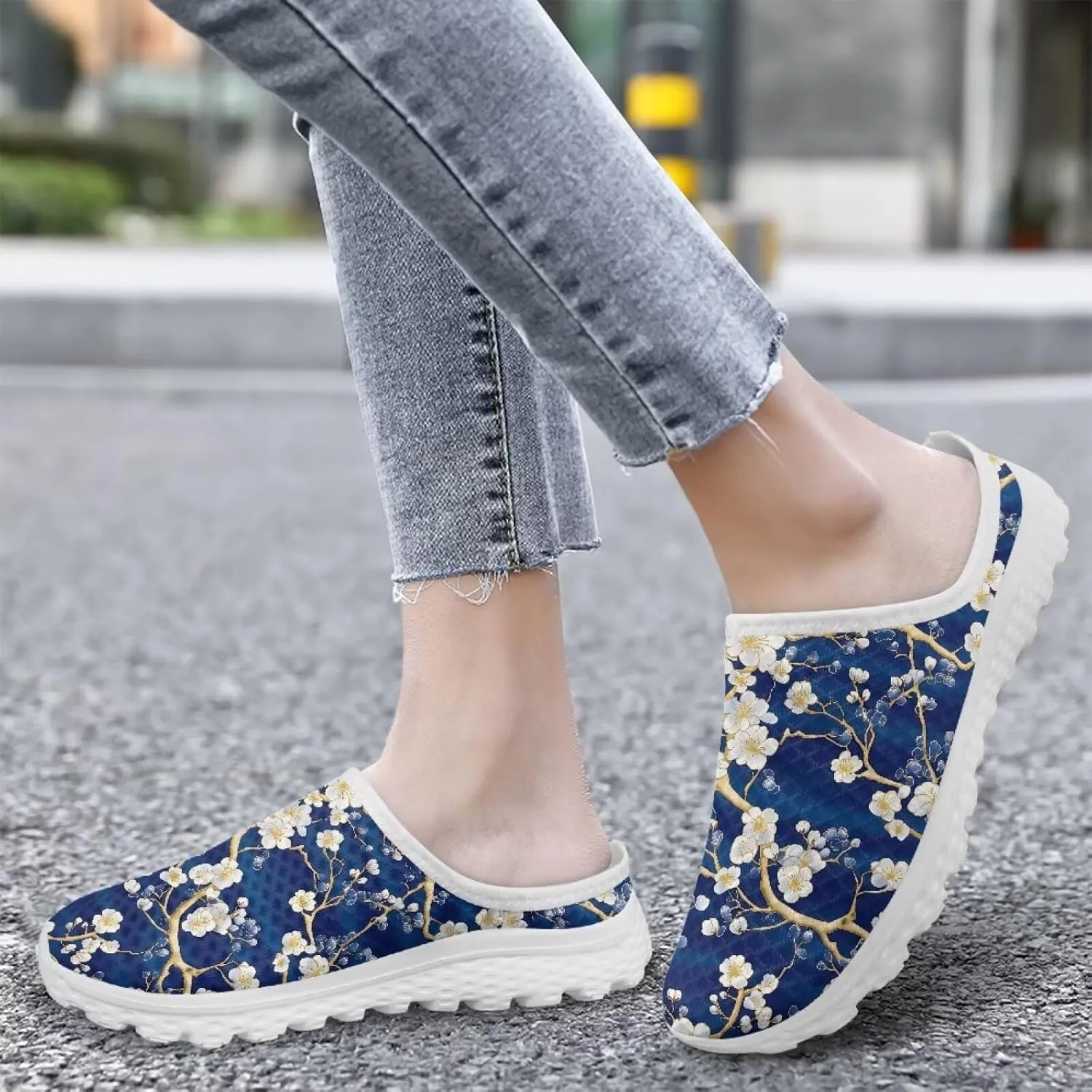 Howilath Women's Sport Mules Tennis Shoes Slip on Garden Shoes Loafers Fashion Backless Sneakers for Street Style Outdoor